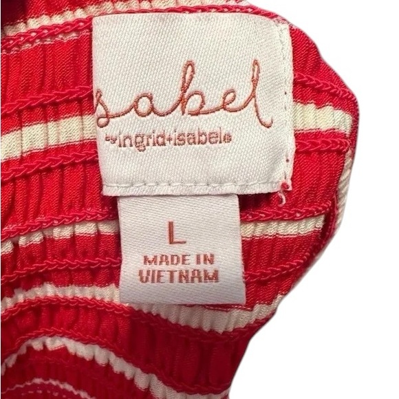 Isabel maternity Womens Tank Top Shoulder Tie Striped Red White Size Large - Picture 7 of 8